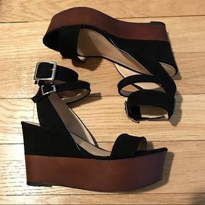 Zara black and brown platform sandals